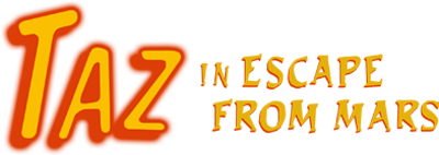 Taz in Escape from Mars logo for Sega Master System